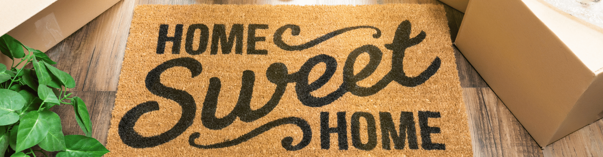 A cardboard sign on a table.