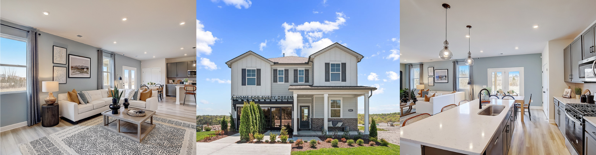 A collage of a house.