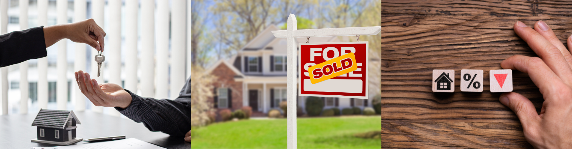 A collage of a person's hands holding a sign.