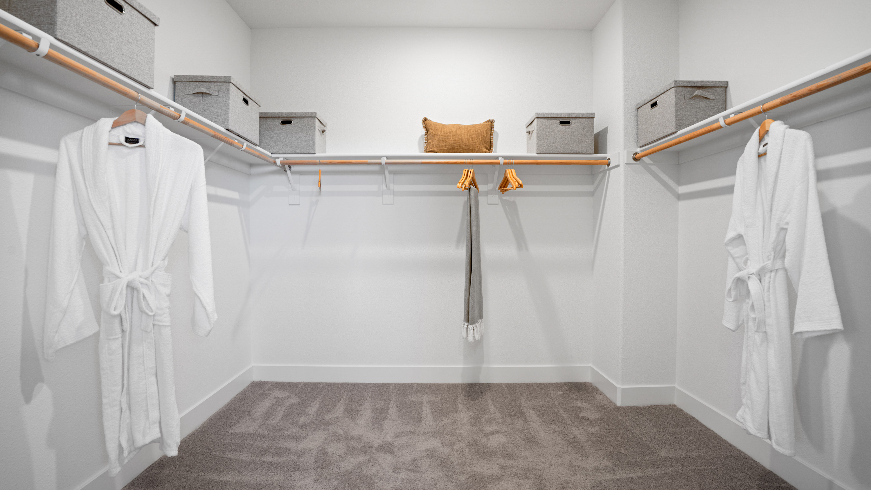 A white shower with white robes.