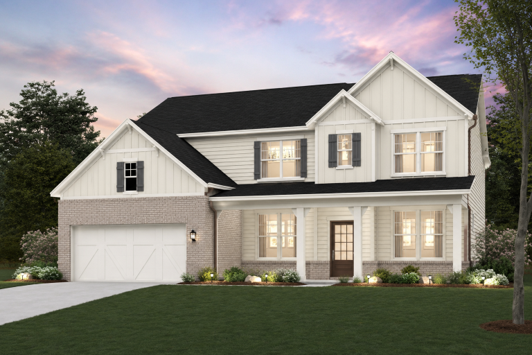 A house with a large front yard.