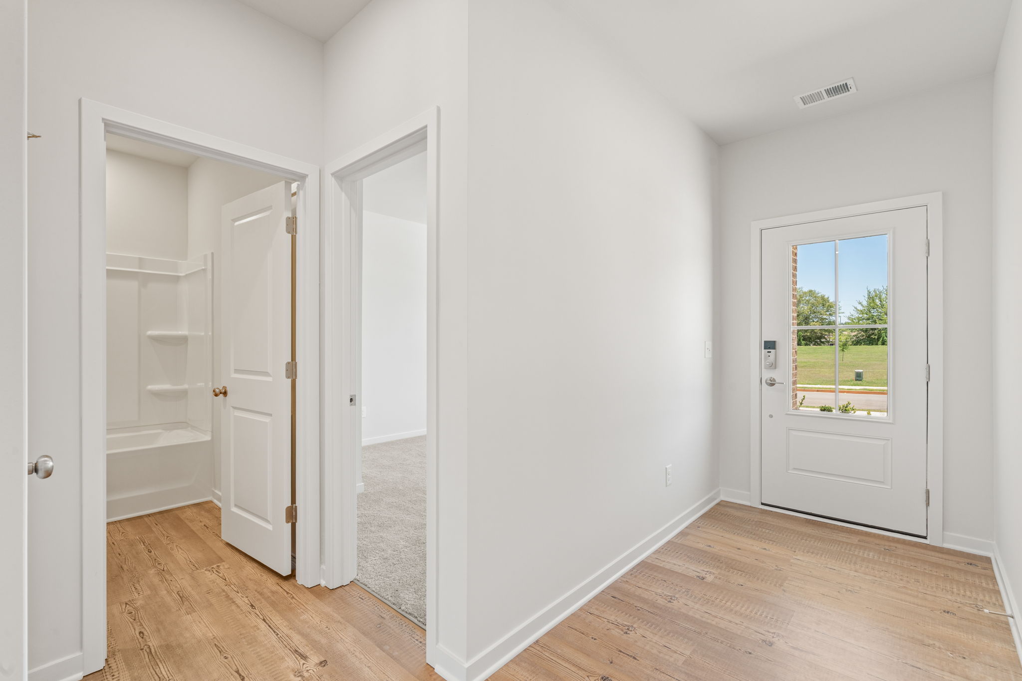 A room with white doors.