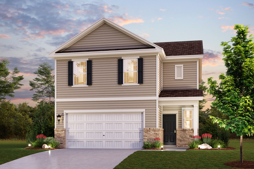 A house with a garage.