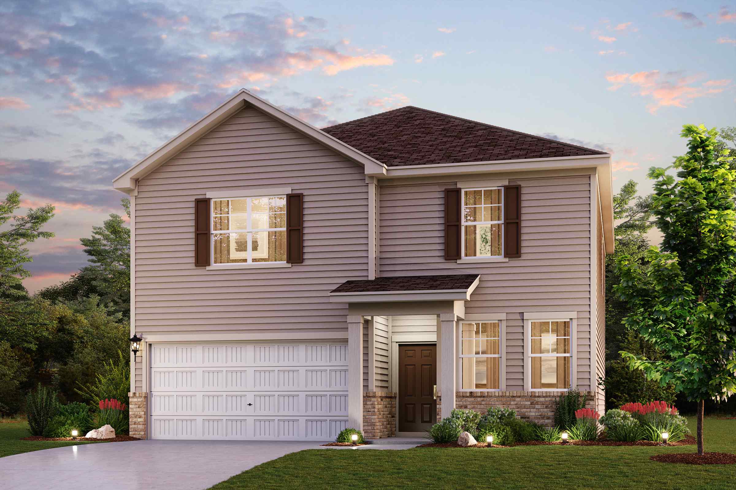 A house with a garage.