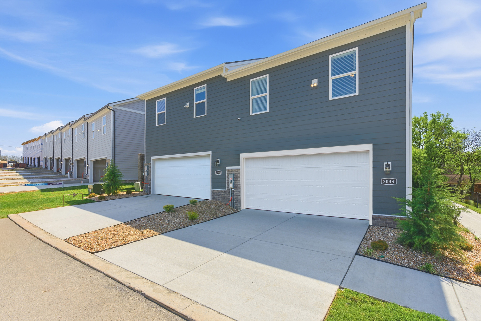 A house with a garage.