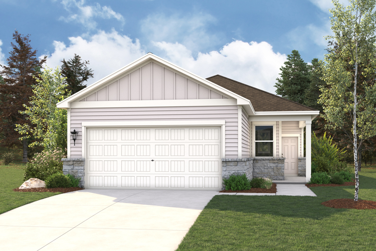 A house with a garage.