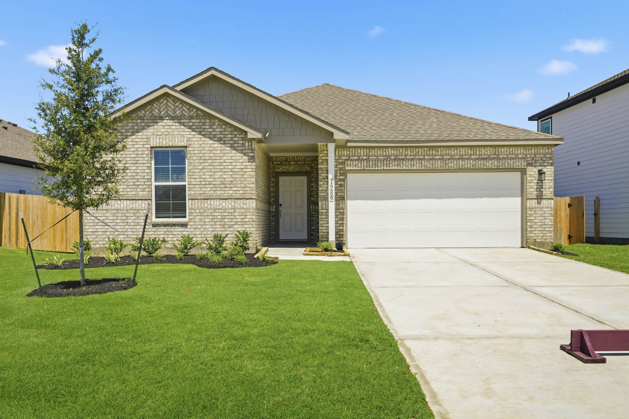 A house with a driveway.