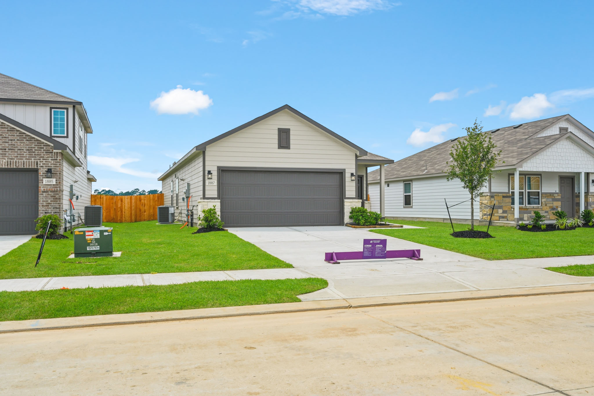 A house with a driveway.