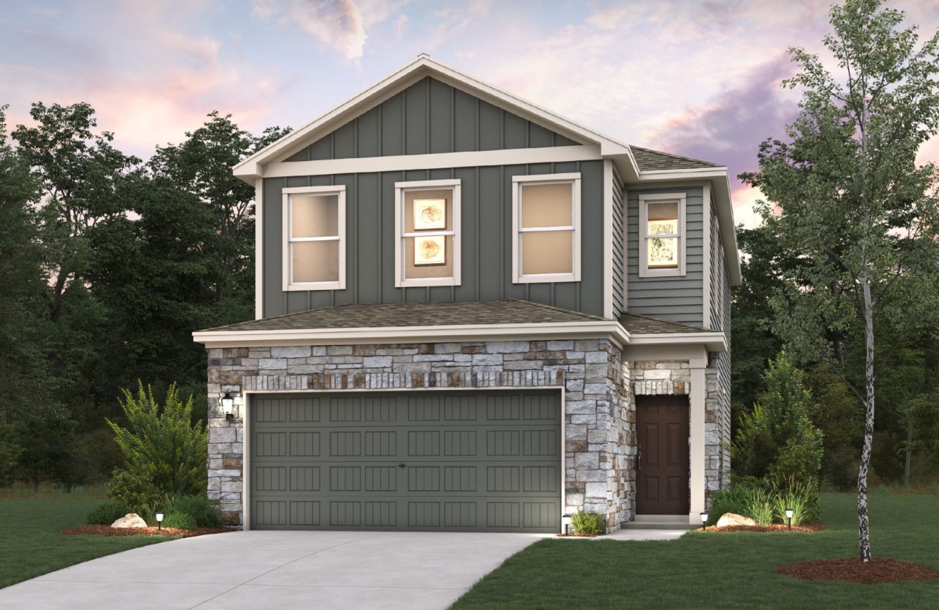 A house with a garage.