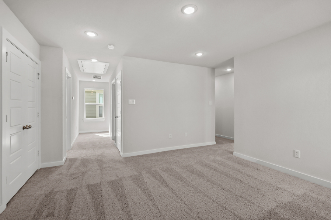 A room with white doors.