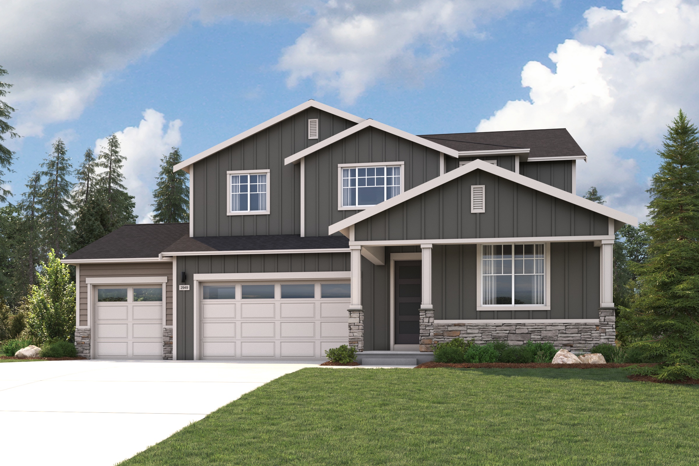 A house with a garage.