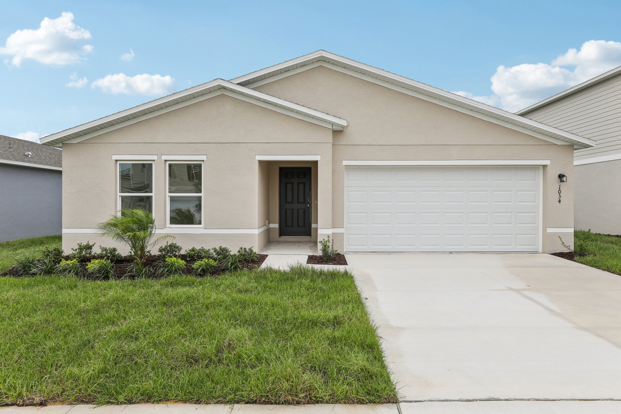 A house with a garage.