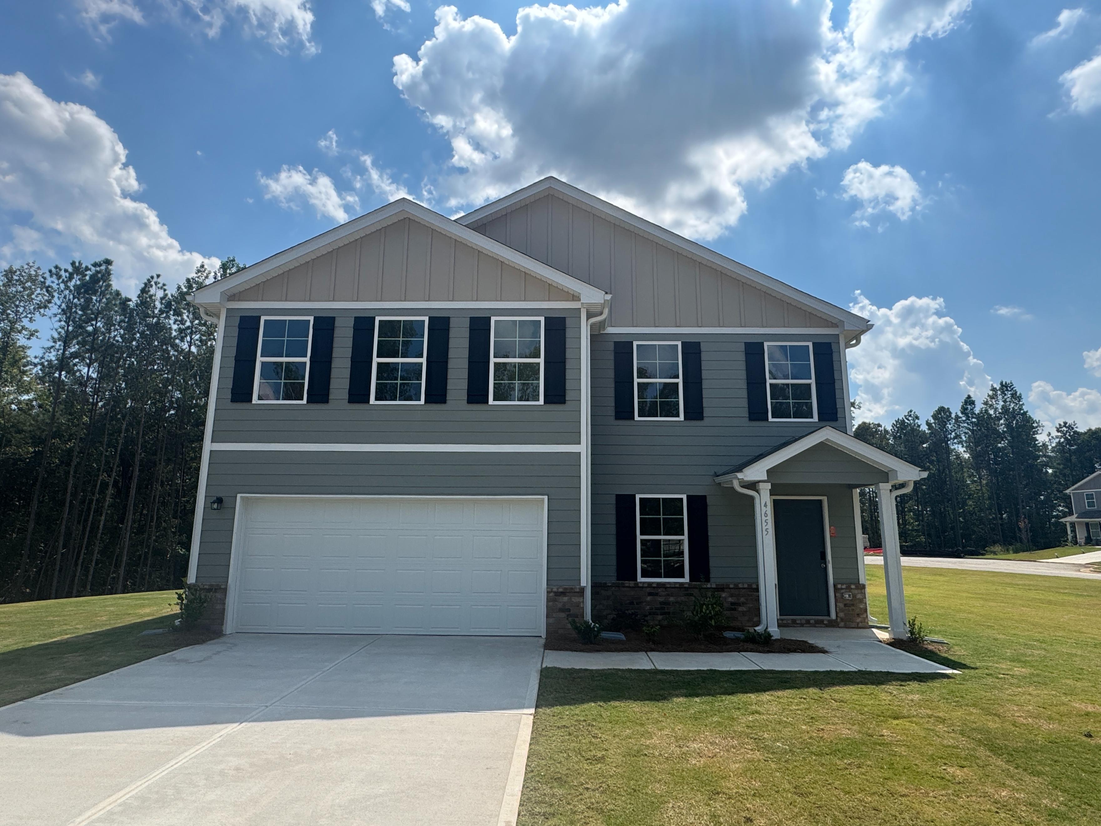 A house with a garage.